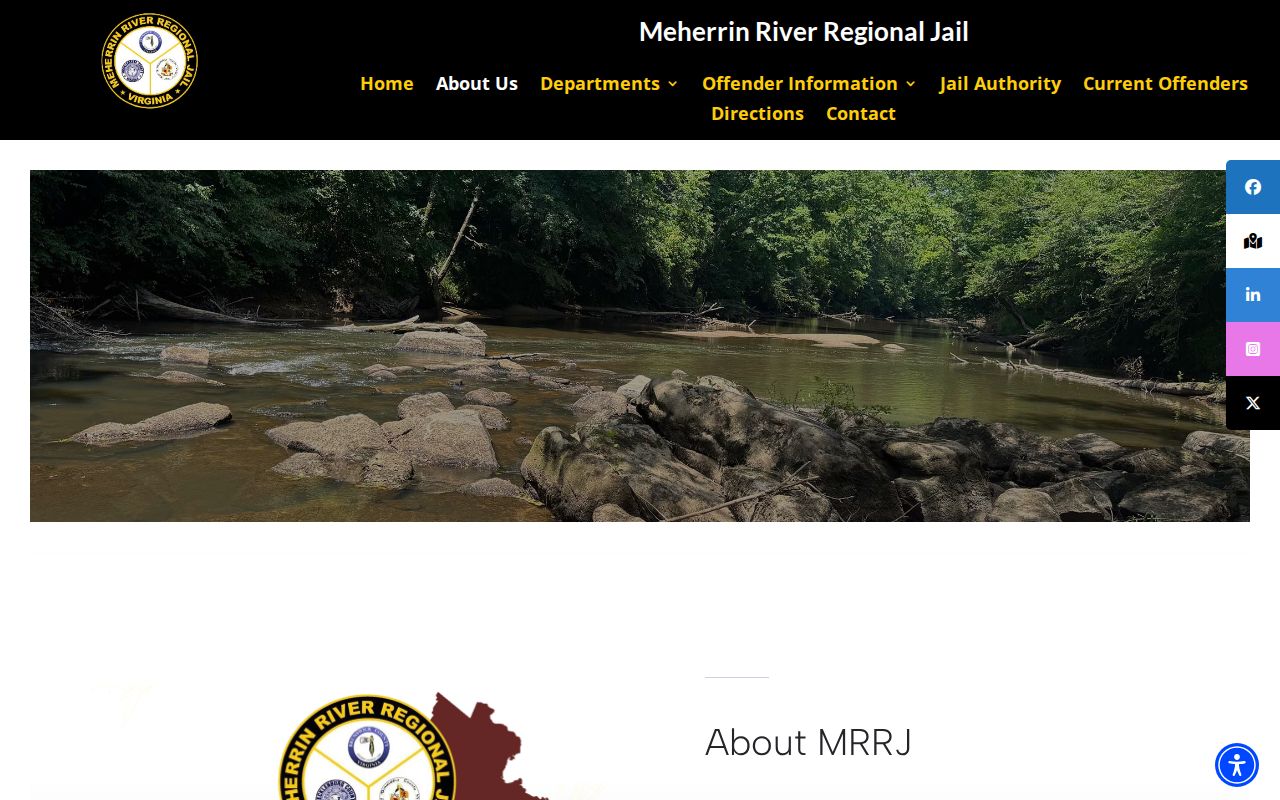 Meherrin River Regional Jail facilities for Dinwiddie County arrests