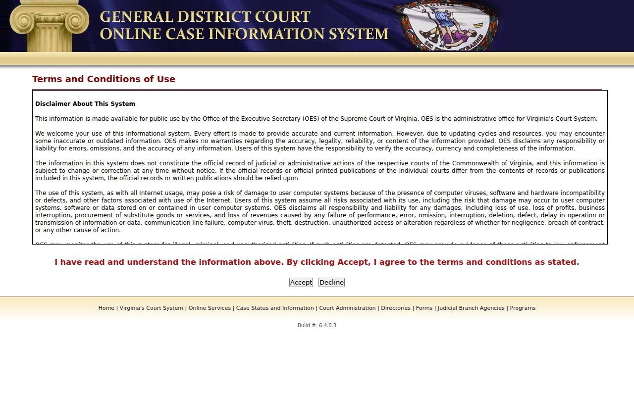 Dinwiddie County General District criminal case search