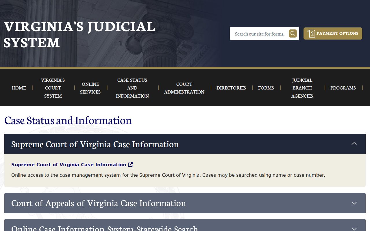 Dinwiddie County criminal case information coverage page