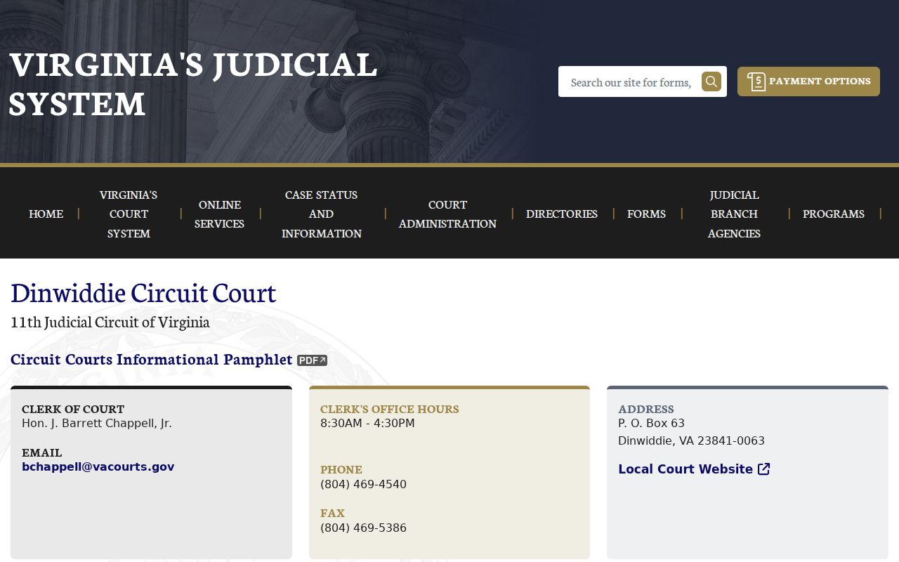 Dinwiddie County Circuit Court criminal case records