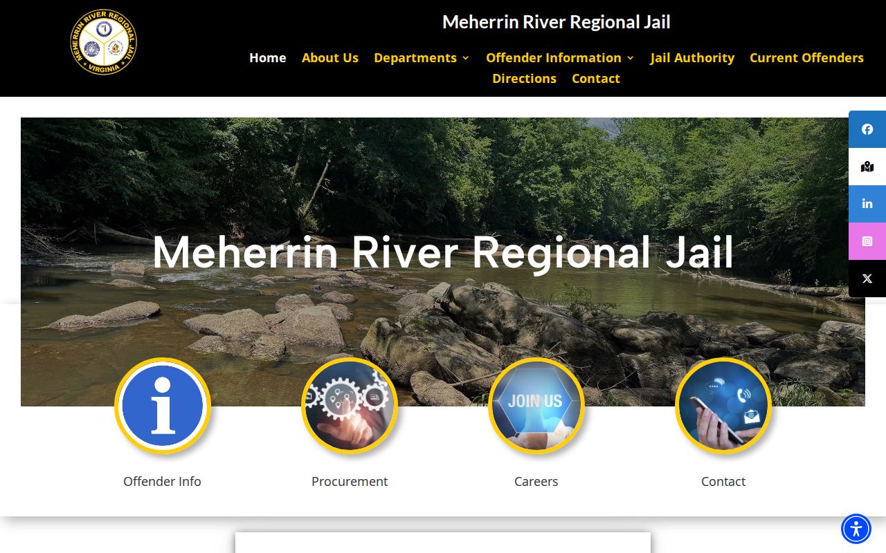 Dinwiddie County criminal booking records at Meherrin River Regional Jail